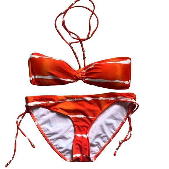 Ralph Lauren Orange Tie-Dye Bikini Top and Bottom Size L - Picture 1 of 4